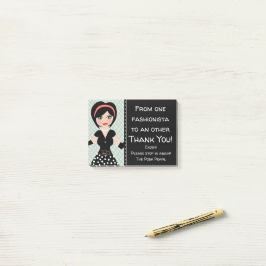 Mode/Couturen/Posh danken Ihnen Post-it Klebezettel (Auf Schreibtisch)