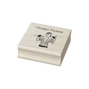 Mode-Dame-Golferin mit Golfschläger aus den 1930er Gummistempel