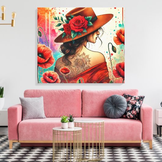 Mode Dame Leinwanddruck (Insitu (Wohnzimmer))