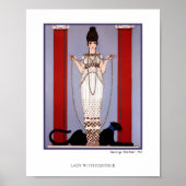 Mode Dame mit schwarzem Panther George Barbier Poster (Vorne)