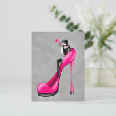 Mode-Dame mit Stöckelschuh  Postkarte (Stehend Vorderseite)