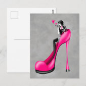 Mode-Dame mit Stöckelschuh  Postkarte (Vorne/Hinten)
