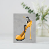 Mode-Dame mit Stöckelschuh  Postkarte (Stehend Vorderseite)