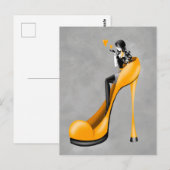 Mode-Dame mit Stöckelschuh  Postkarte (Vorne/Hinten)