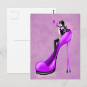 Mode-Dame mit Stöckelschuhen Postkarte (Vorne/Hinten)