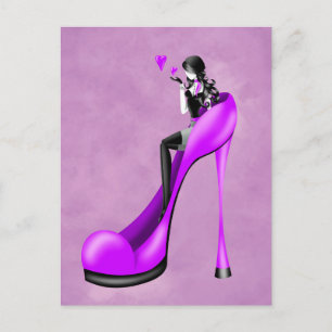 Mode-Dame mit Stöckelschuhen Postkarte
