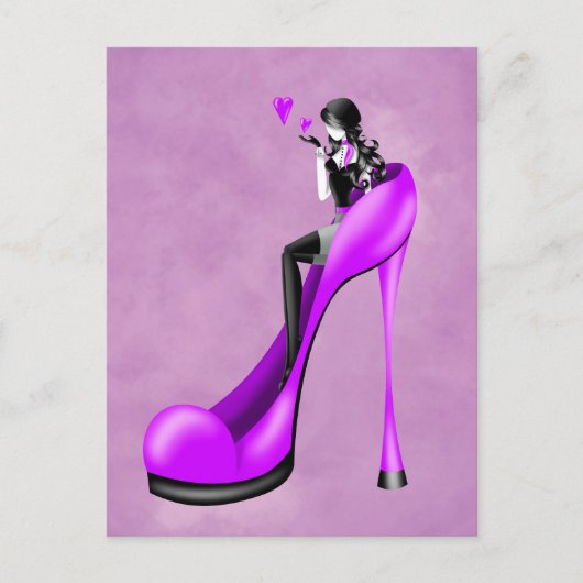 Mode-Dame mit Stöckelschuhen Postkarte (Vorderseite)
