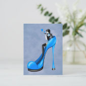 Mode-Dame mit Stöckelschuhen Postkarte (Stehend Vorderseite)