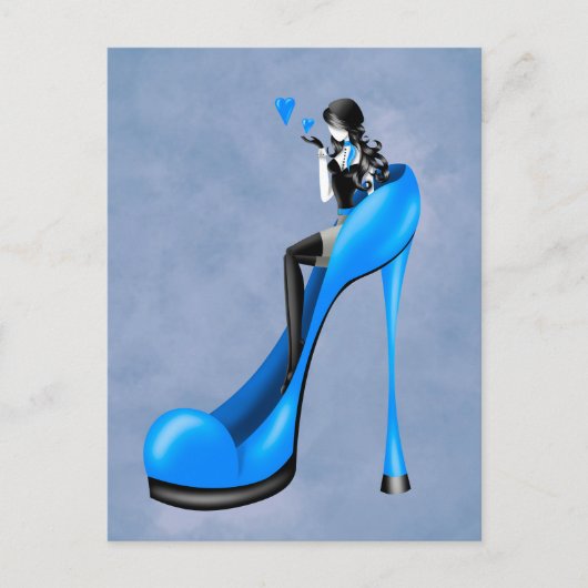Mode-Dame mit Stöckelschuhen Postkarte (Vorderseite)