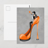 Mode-Dame mit Stöckelschuhen  Postkarte (Vorne/Hinten)