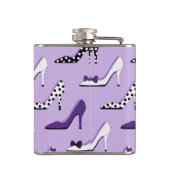 Mode-Dame Purple Heels Flachmann (Rückseite)