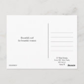 Mode-Deko, stilvolle Glamour-Illustration Postkarte (Rückseite)