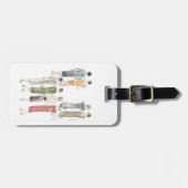 Mode der Retro kleidet die Vintage Frauen Gepäckanhänger (Vorderseite horizontal)