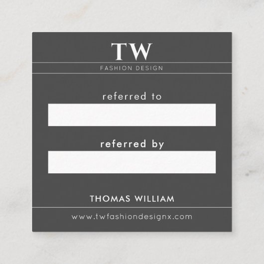Mode Designer Black Empfehlungskarte (Rückseite)