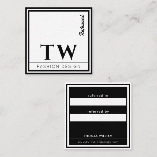 Mode Designer Black Empfehlungskarte (Vorne/Hinten)