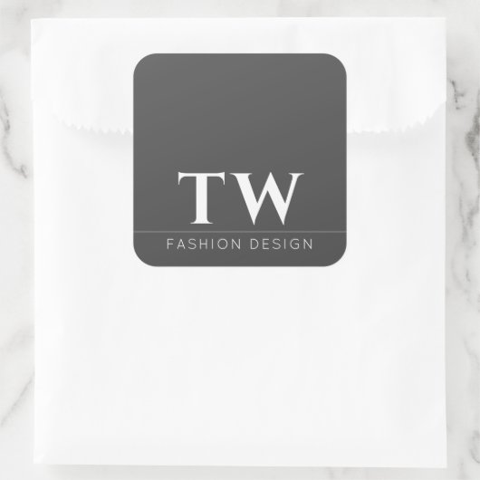 Mode Designer Black Quadratischer Aufkleber (Tasche)