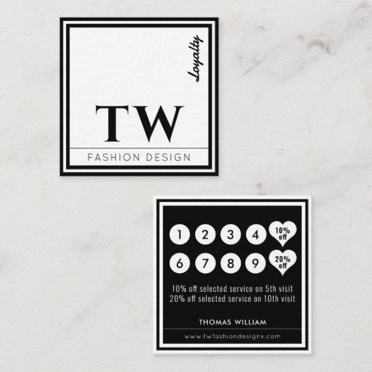 Mode Designer Black Treuekarte (Vorne/Hinten)