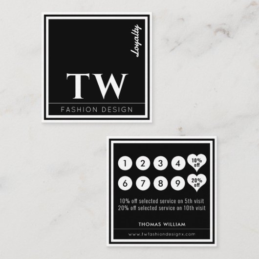 Mode Designer Black Treuekarte (Vorne/Hinten)