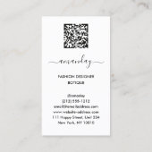 Mode Designer Dress Logo QR Blue Dress Shop Visitenkarte (Rückseite)
