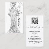 Mode Designer Dress Logo QR-Code Silber-Spitze Visitenkarte (Vorne/Hinten)