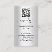 Mode Designer Dress Logo QR Gray Black Gold Visitenkarte (Rückseite)