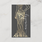 Mode Designer Dress Logo QR Gray Gold Lace Visitenkarte (Vorderseite)