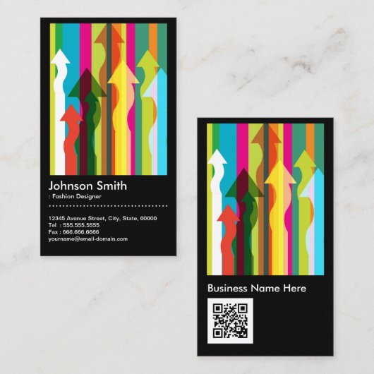 Mode-Designer - Farbiger und QR-Code Visitenkarte (Vorne/Hinten)
