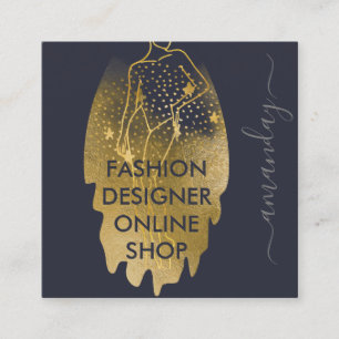 Mode-Designer Logo QR Body Stylist Stars grau Quadratische Visitenkarte