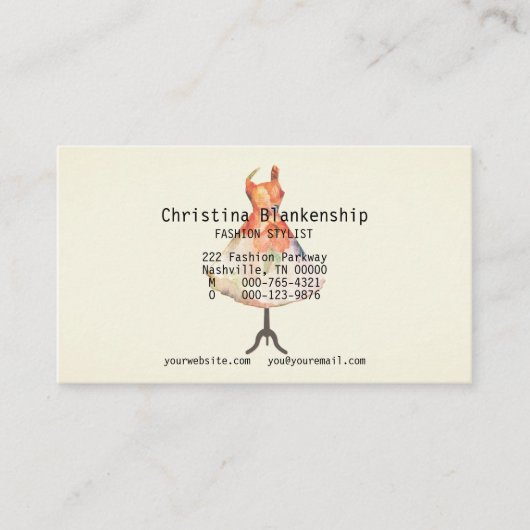 Mode Designer Mannequin Torso QR Code Benutzerdefi Visitenkarte (Vorderseite)