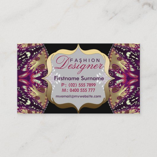 Mode Designer Moderne Batik Business Cards Visitenkarte (Vorderseite)