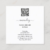 Mode Designer Rese Glitzer Dress Logo QR Quadratische Visitenkarte (Rückseite)
