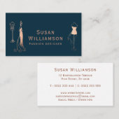 Mode Designer Rose Gold Navy Visitenkarte (Vorne/Hinten)