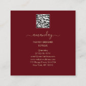 Mode Designer Shop Dress QR Code Logo Gold Rot Quadratische Visitenkarte (Rückseite)