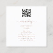 Mode Designer Shop Dress QRCode Logo Rose Rot Quadratische Visitenkarte (Rückseite)