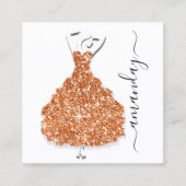 Mode Designer Shop Glitzer Dress QR Code Weiß Quadratische Visitenkarte (Vorderseite)