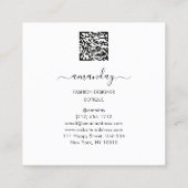 Mode Designer Shop Red Dress QRCode Logo Weiß Quadratische Visitenkarte (Rückseite)