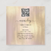 Mode Designer Shop Rose Black Dress QR Code Quadratische Visitenkarte (Rückseite)