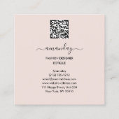 Mode Designer Shop Rose Dress Logo QR Code Quadratische Visitenkarte (Rückseite)