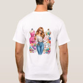 Mode-Designerin Mädchen Kunst. T-Shirt (Rückseite)