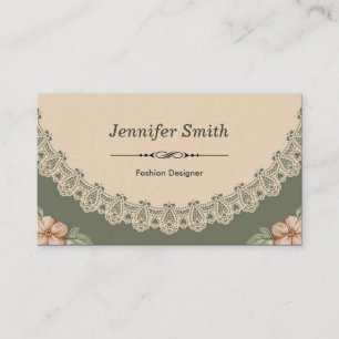 Mode-Designerin - Vintage Chic Floral Visitenkarte