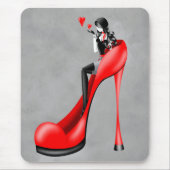 Mode-Diva in roten Stilettos Mousepad (Vorne)