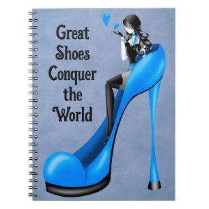 Mode-Diva in Stiletto Blau  Notizblock