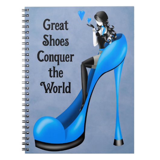 Mode-Diva in Stiletto Blau Notizblock (Vorderseite)