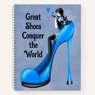 Mode-Diva in Stiletto blau Notizblock