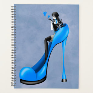 Mode-Diva in Stiletto Blau  Planer