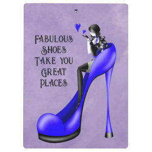 Mode-Diva in Stiletto Dunkelblau  Klemmbrett