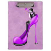 Mode-Diva in Stiletto-Lila Klemmbrett (Vorderseite)