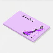 Mode-Diva in Stiletto-Lila Post-it Klebezettel (angewinkelt)
