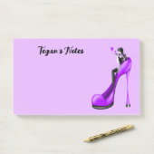 Mode-Diva in Stiletto-Lila Post-it Klebezettel (Auf Schreibtisch)