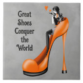 Mode Diva in Stiletto orange Fliese (Vorderseite)